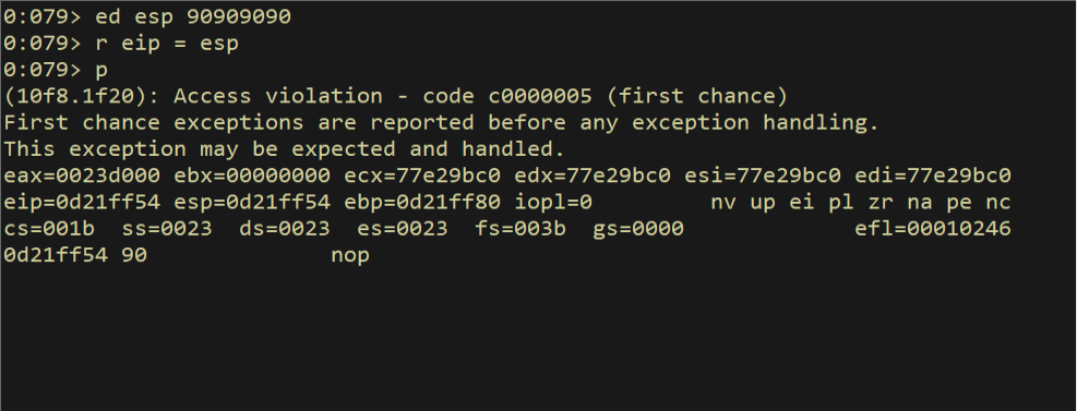 Access violation confirming DEP is enabled on FastBackServer