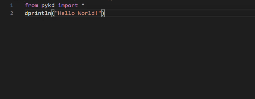 Pykd Hello World script