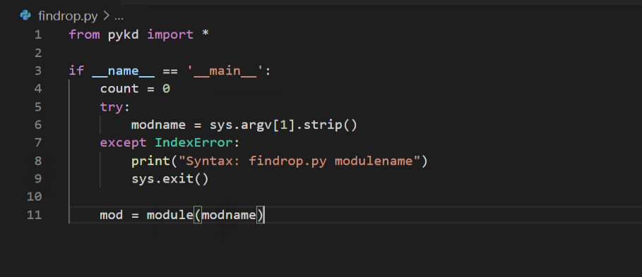 Module reference script