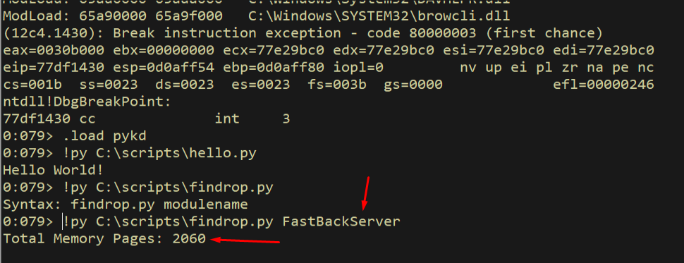 FastBackServer total pages output