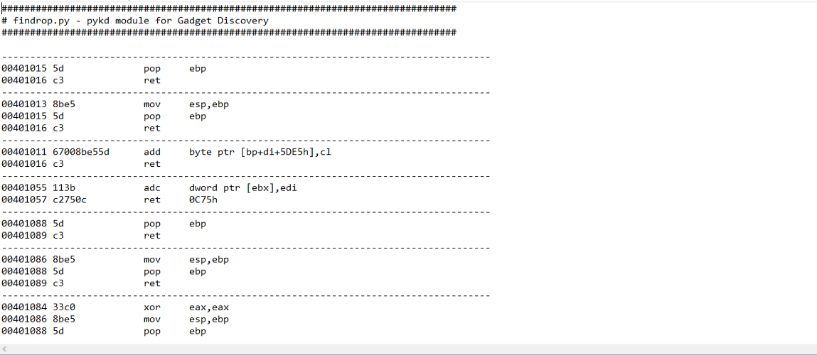 Gadget output file contents