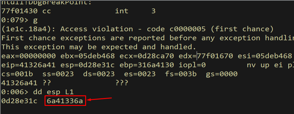 ESP value after crash