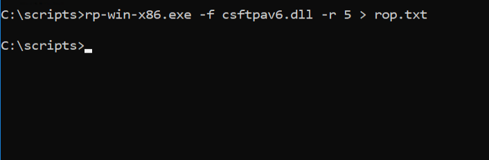 rp++ scanning csftpav6.dll