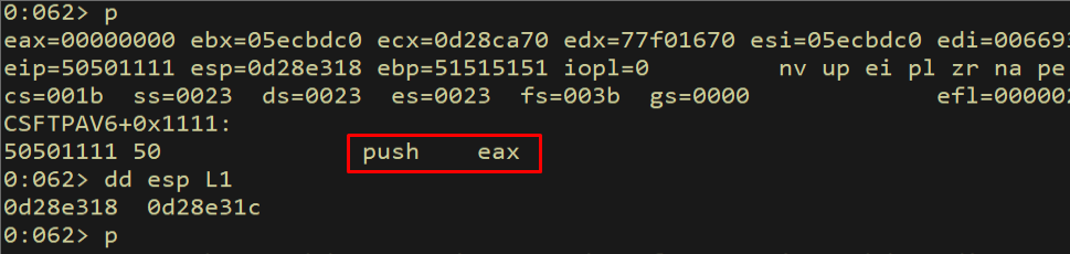 After push eax