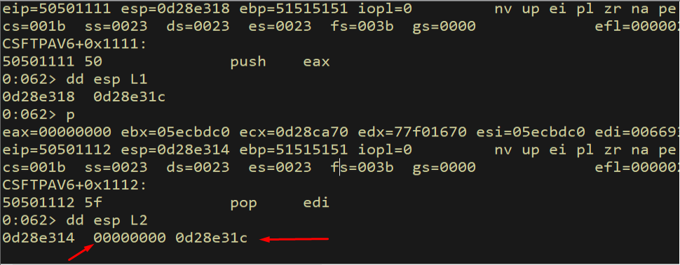Both values on stack