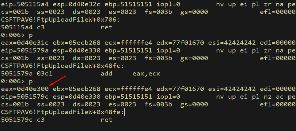 After add eax, ecx