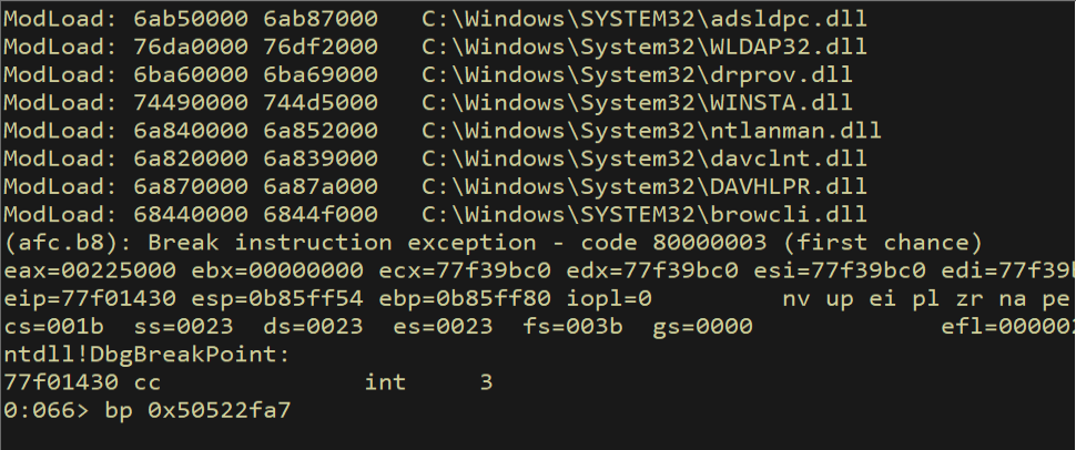 Breakpoint on INC ESI