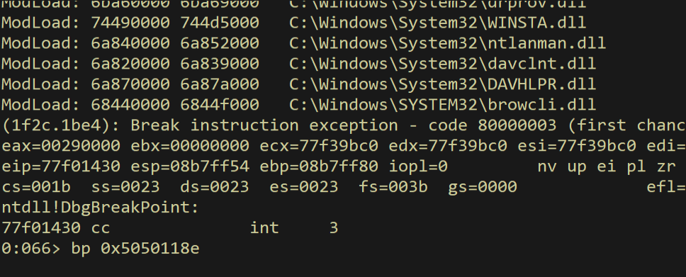 Breakpoint on address calc