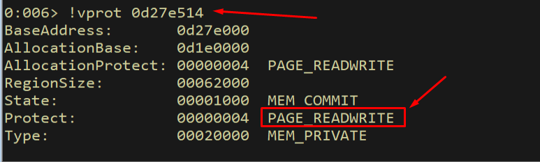 Before: PAGE_READWRITE