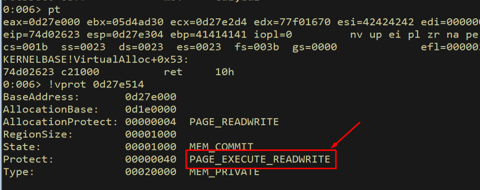 After: PAGE_EXECUTE_READWRITE