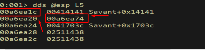 Stack - second entry (esp+4) holds a pointer close to our buffer