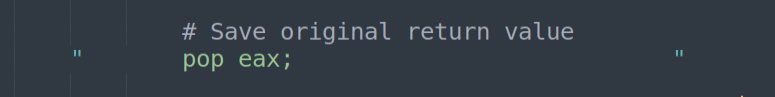 POP EAX - retrieve return address before stack teardown