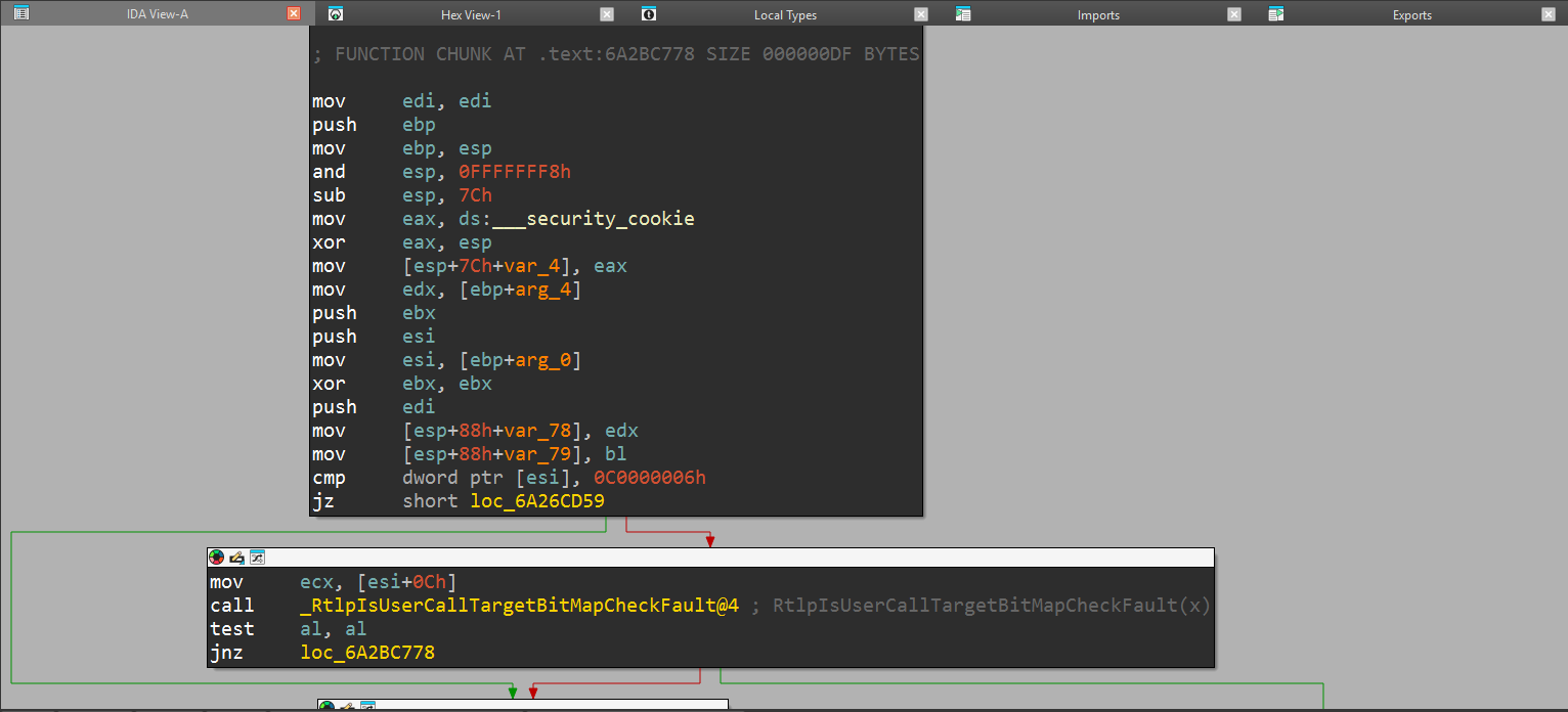 IDA - RtlDispatchException calls RtlpGetStackLimits