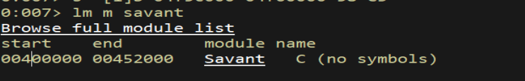 lm m savant - start and end address of the module