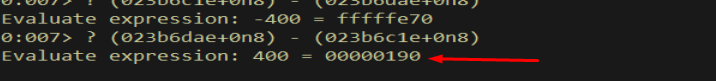 ? calculation - 400 bytes available in the secondary buffer