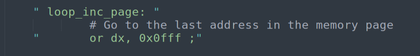 OR DX, 0x0FFF - set the low 12 bits of DX to align to the last byte of the current page
