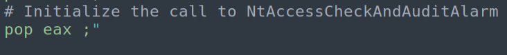 POP EAX - load syscall number into EAX