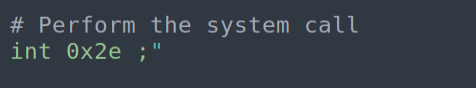 INT 0x2E - software interrupt to invoke the kernel system call