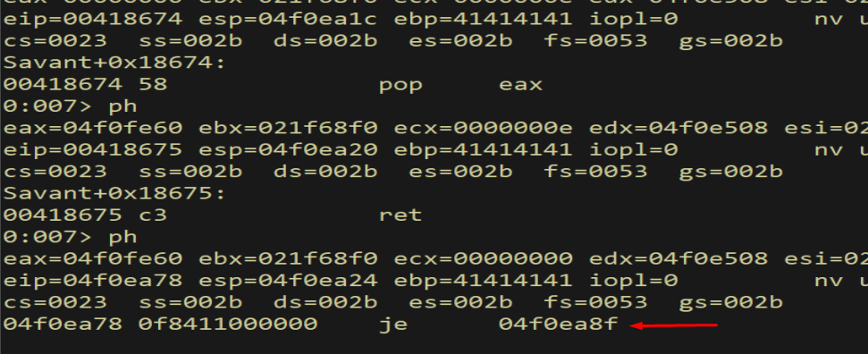 ph - stopped at the conditional jump in the method field